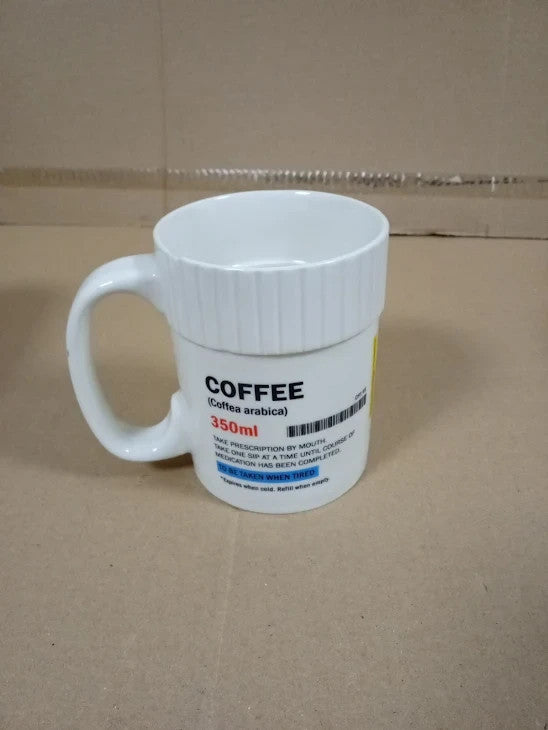 Gift Republic GR330036 Leak Proof Coffee Pill Pot Mug Porcelain 350ml New