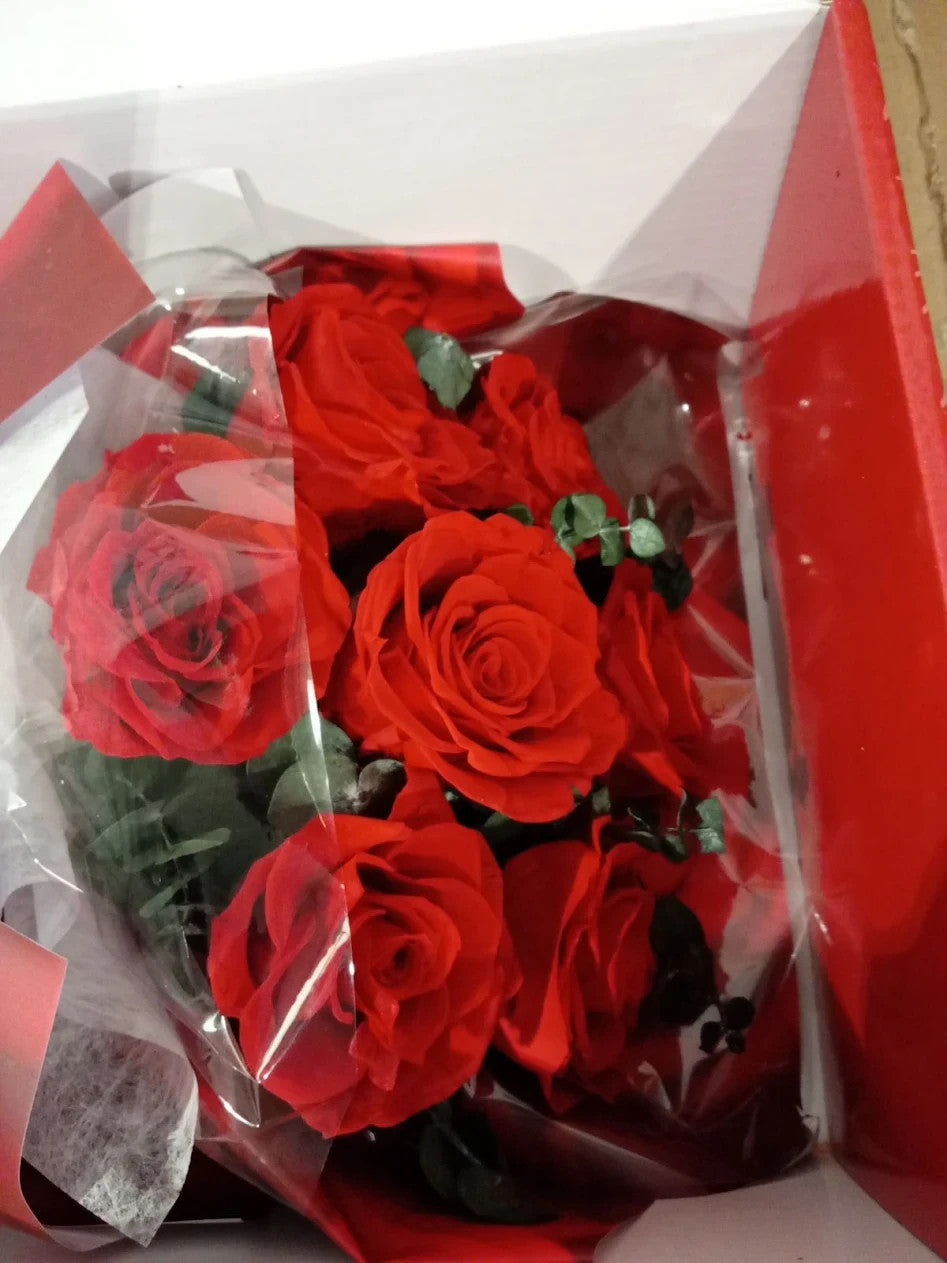 Forever Bouquet Of Flowers Delivery 7 Real Red Roses Eternal Birthday Gifts New