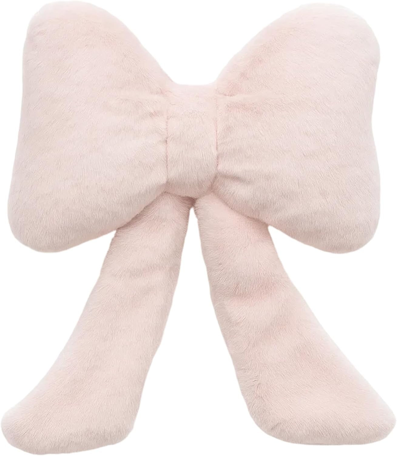 QhgPnt Bow Pillow Pink Cushion Bedroom Fluffy Accessories Aesthetic 27x21cm New