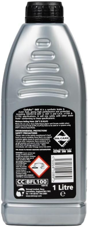 Carlube BFL100 4 Brake Fluid 1L Synthetic Based DOT 1 Pack New