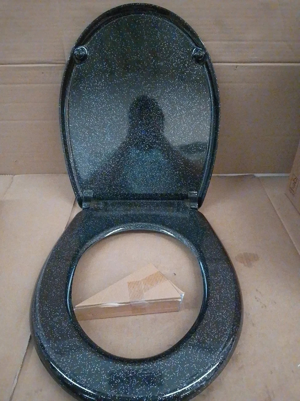 Argos Home Black Glitter Slow Close Toilet Seat Bathroom Replacement Design New