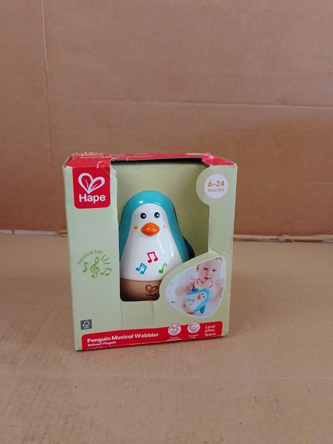 Hape Penguin Musical Wobbler Music Educational Baby Wooden Toy Play 1+