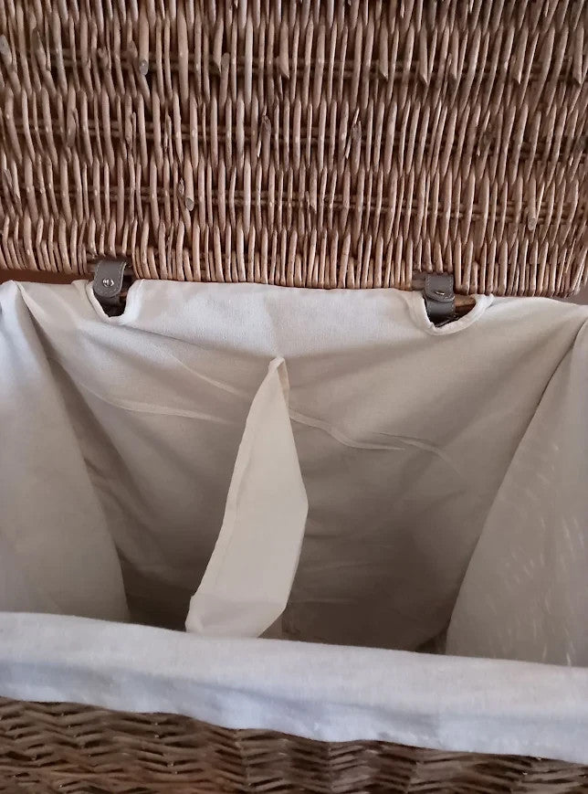 Argos Home 2 Compartment Willow Laundry Basket 56x55x35cm Capacity 100L Grey