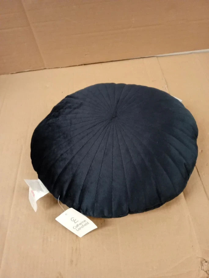 Catherine Lansfield Round Cushion Soft Touch 40x40cm Cushion Navy Blue New