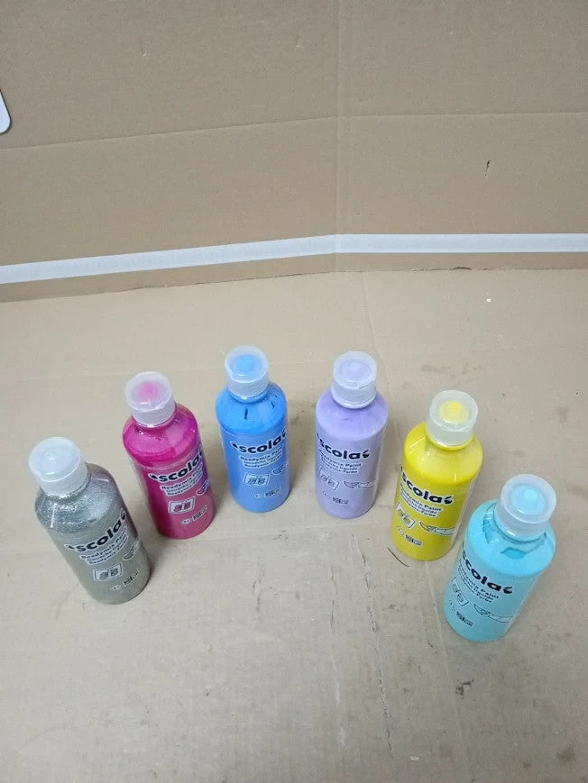 Scola Readymix Water Based Tempera Paint 6 Assorted Unicorn Colours 300ml New