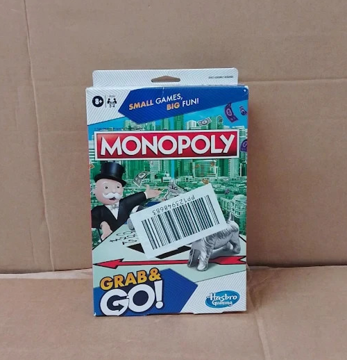 Hasbro Gaming Monopoly Grab Go Travel Board Game 2 4 Players Kids 8+ Design New