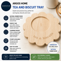 Argos Home Tea Biscuit Tray 22x22x3cm Rubber Wood Wipe Clean