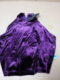 Allegra K Velvet Halter Neck Top Purple Sleeveless Blouse Party Evening New