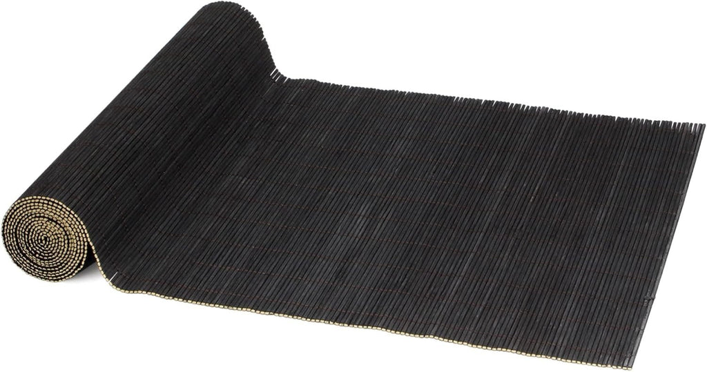 BambooMN Black Bamboo Matchstick Table Runner Home Decor 13x70 Inch Design New
