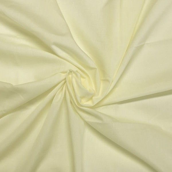 Plain Lemon Polycotton Fabric Dressmaking Art Craft Sewing Quilting 45in New