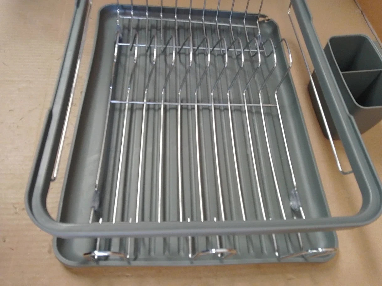 Anika Kitchen Dish Drainer Drying Rack Removable Drip Tray Cutlery Holder Large
