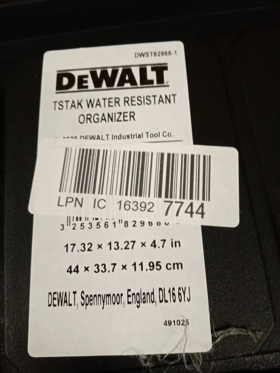 DEWALT ‎DWST829681 TSTAK Watersealed Organiser One Size Black Yellow