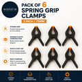 G4GADGE Pack Of 6 Plastic Spring Grip Clamps 3 Inches Quick Craft Wood Work