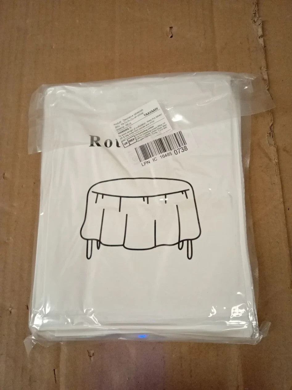 4 Pack Plastic White Table Cloth Party Round 213cm Large Decorative Parties New