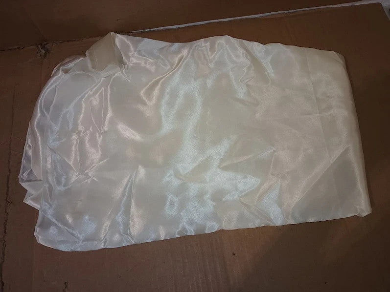 Hobbiesay 3x1.5m Beige Satin Fabric Polyester 100% Solid Pattern Sheer Luxurious
