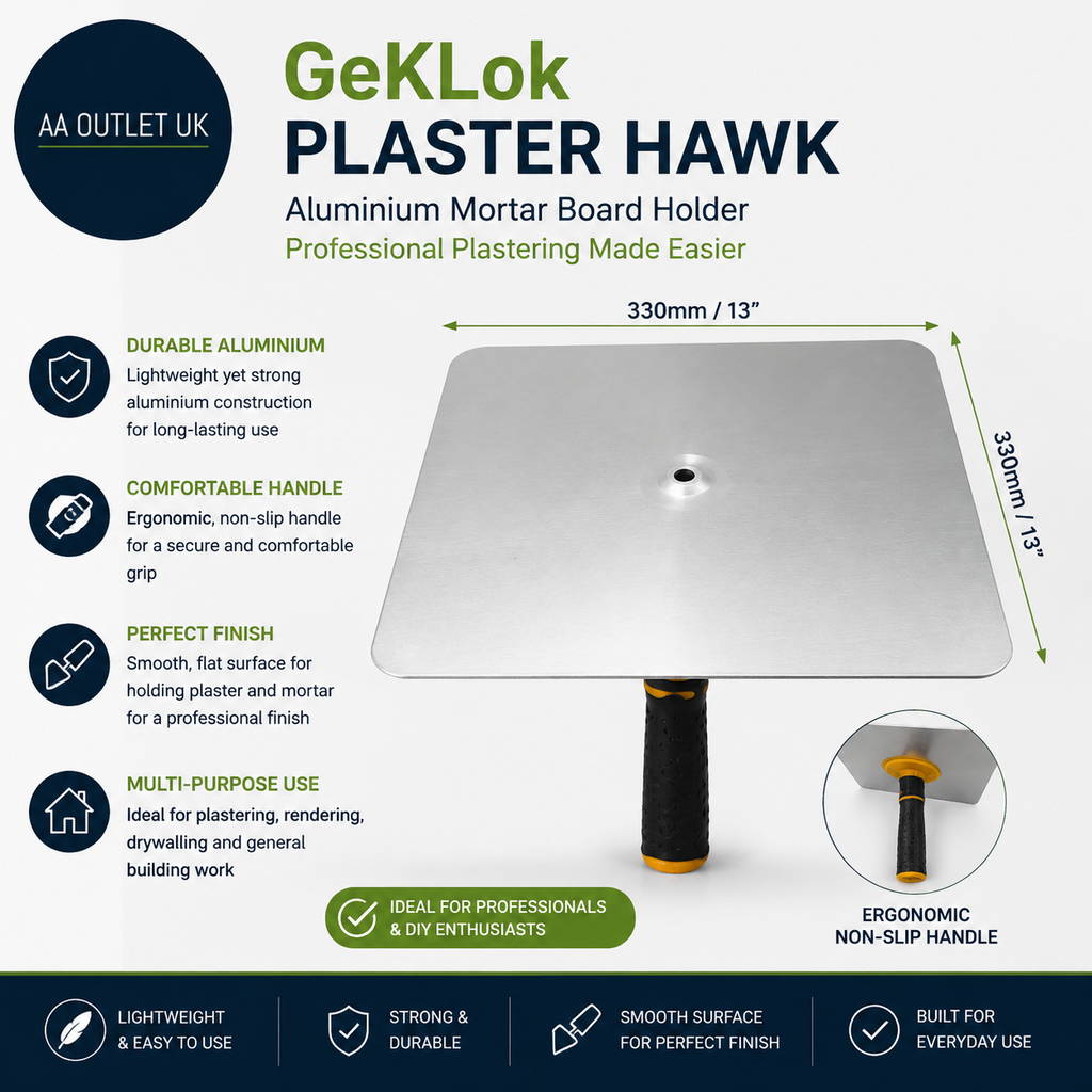 GeKLok Plaster Hawk  Aluminium Mortar Board Holder Home Paint Plastering