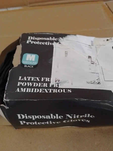 Praima Black Nitrile Disposable Gloves Latex & Powder Free Pack 100  Medium New