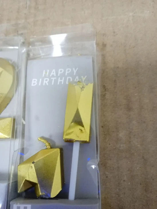 Jekugot 21th Birthday Number 21 Candle Gold Candle Cake Topper Decorations