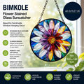 Bimkole Flower Stained Glass Suncatcher Window Hanging Petals Indoor Window