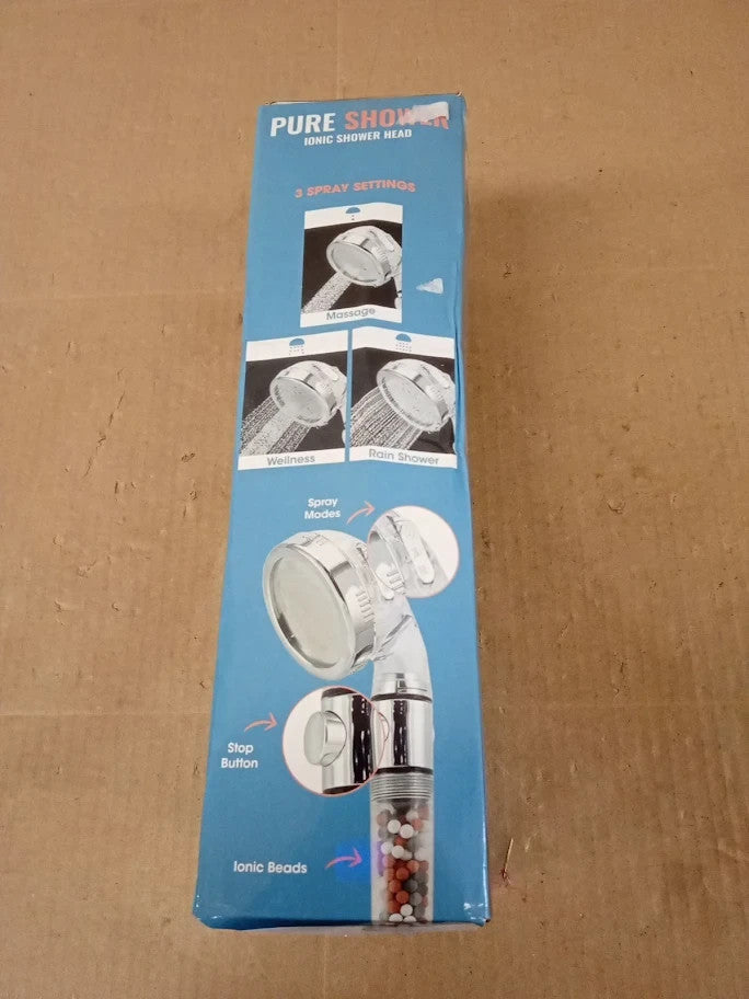 JML 3 Function Pure Shower Ionic Head Mineral Bead Filtration Chrome New