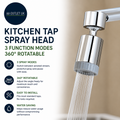 Kitchen Tap Spray Head 3 Functions Modes 360° Rotatable Sink Attachment Nozzle