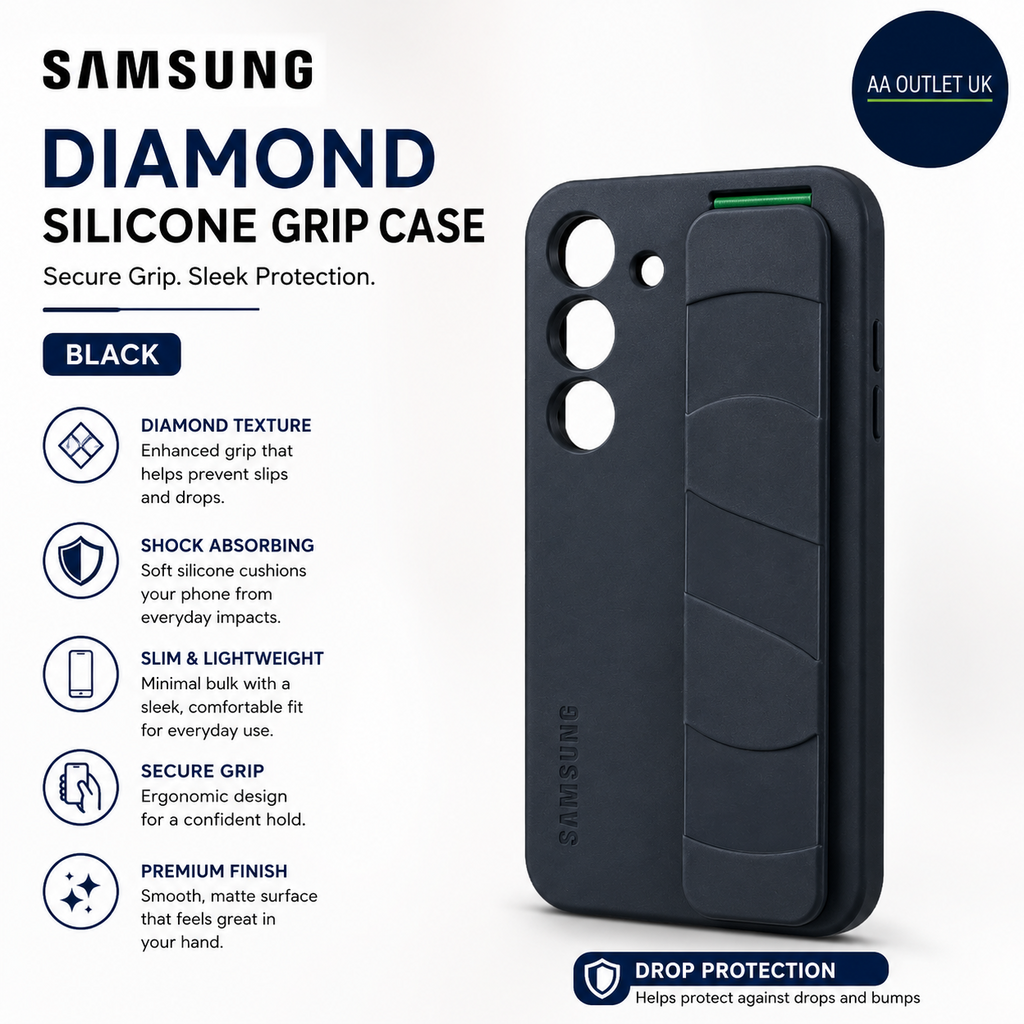 Samsung Galaxy S23 Diamond Silicone Grip Case Black