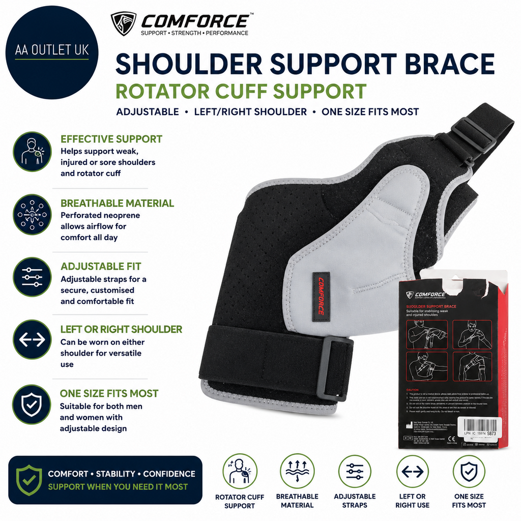 COMFORCE Shoulder Support Brace Rotator Cuff Adjustable Left/Right One Size