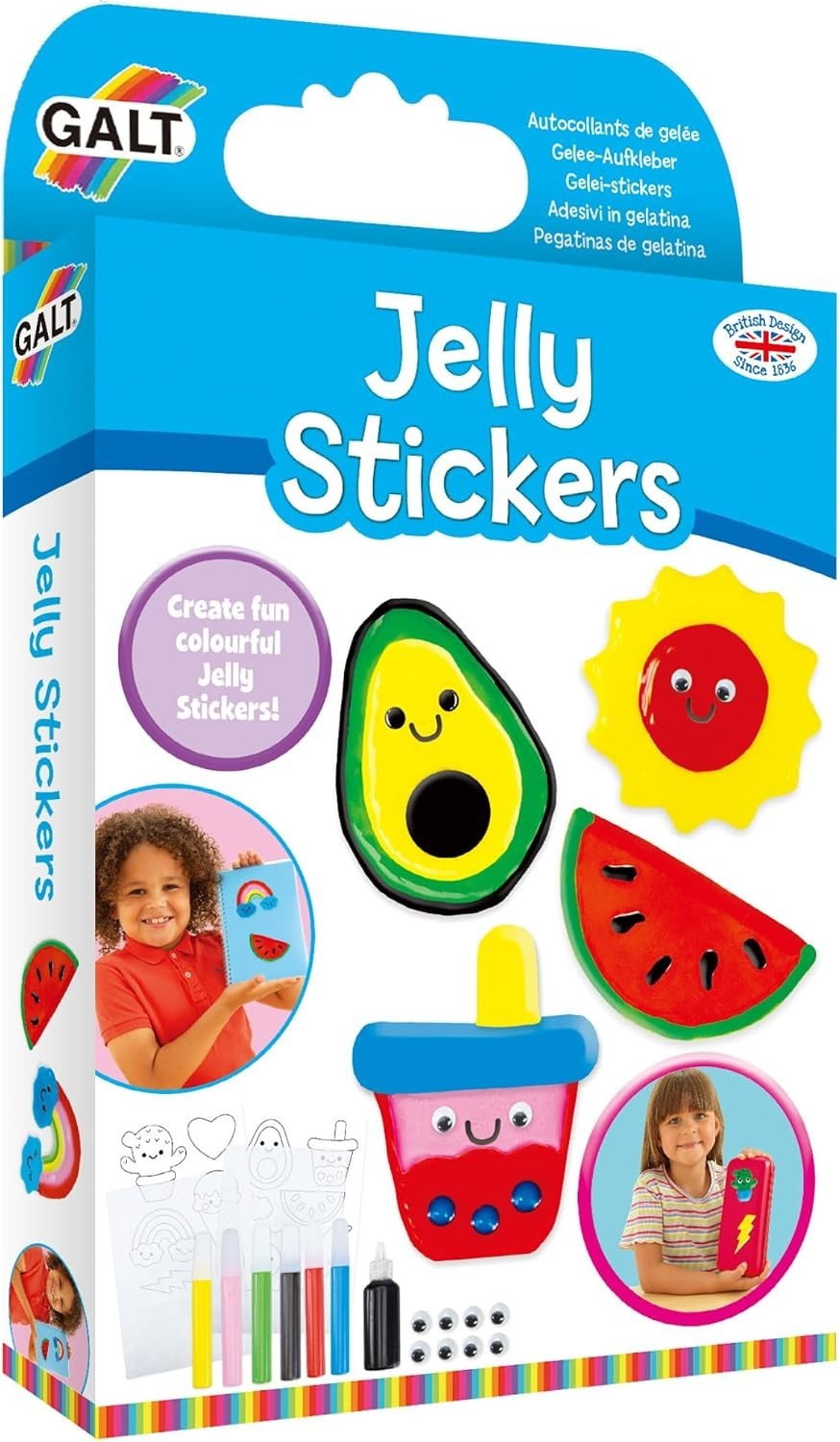 Galt Jelly Stickers Craft Kit Kids DIY Art Set Templates Colours Ages 5+ New