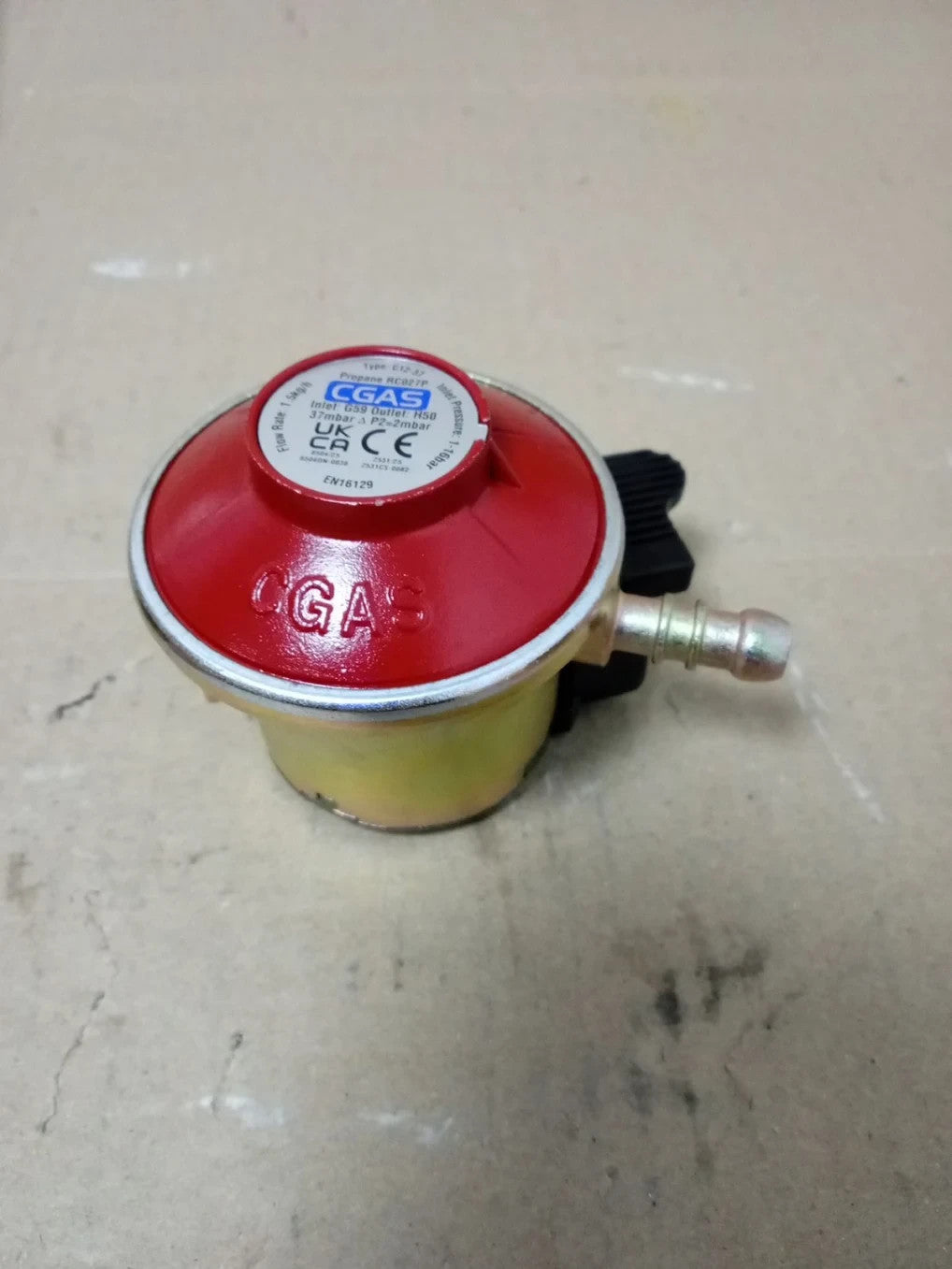 CGAS Inlet G59 Outlet V50 Red Top & Orange Pipe Regulator Kit