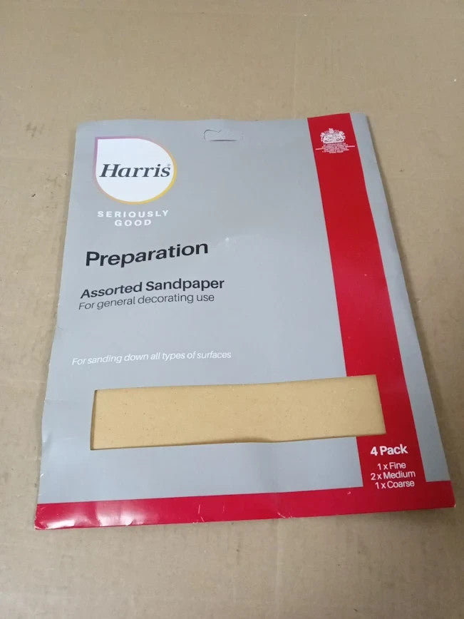 Harris Seriously Good Assorted Sandpaper 4 Pieces Set Brown New