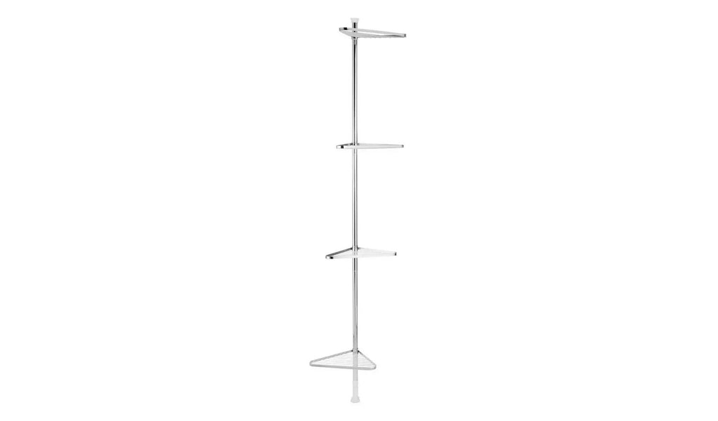 Argos Home Shower Organiser Pole Metal Made 250.5x18.5x23cm Chrome New