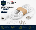 TUSITA 10ft USB C Extension Cable Compatible Ring USB-C Solar Panels White