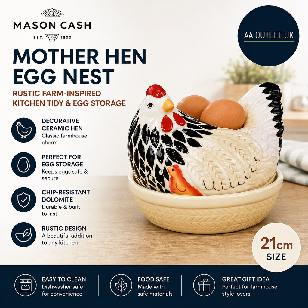 Mason Cash Mother Hen Egg Nest Rustic Farm Inspired Kitchen Tidy Egg Storage