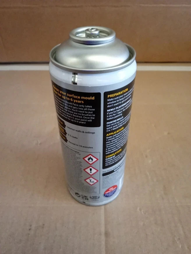 Ronseal Anti Mould Spray Paint 400ml White Matt 6 Year Protection Aerosol