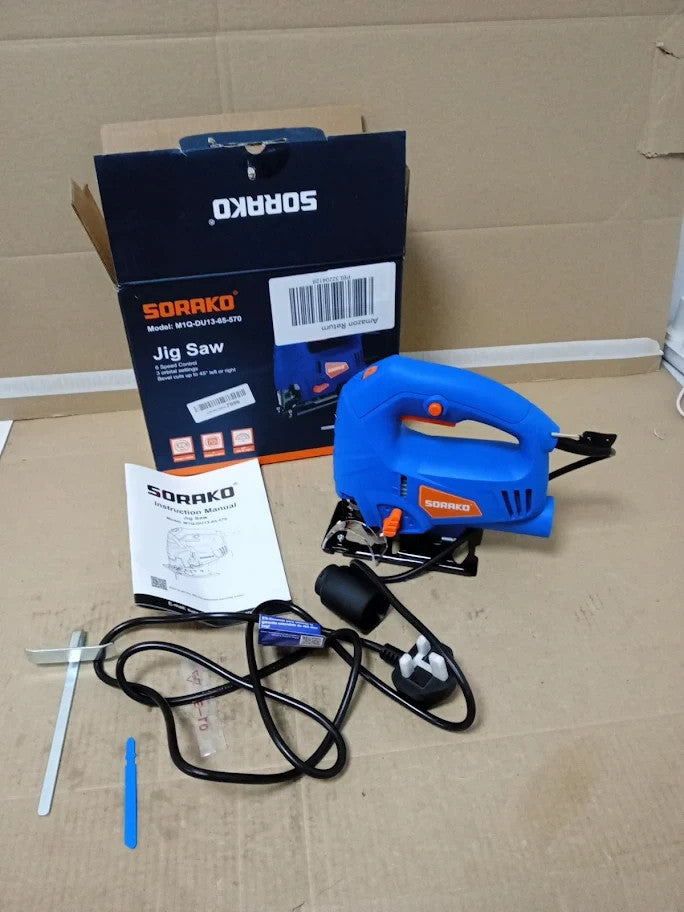 SORAKO 600W Corded Jigsaw Wood Metal 800-3000SPM 6Speeds +3 Orbital New