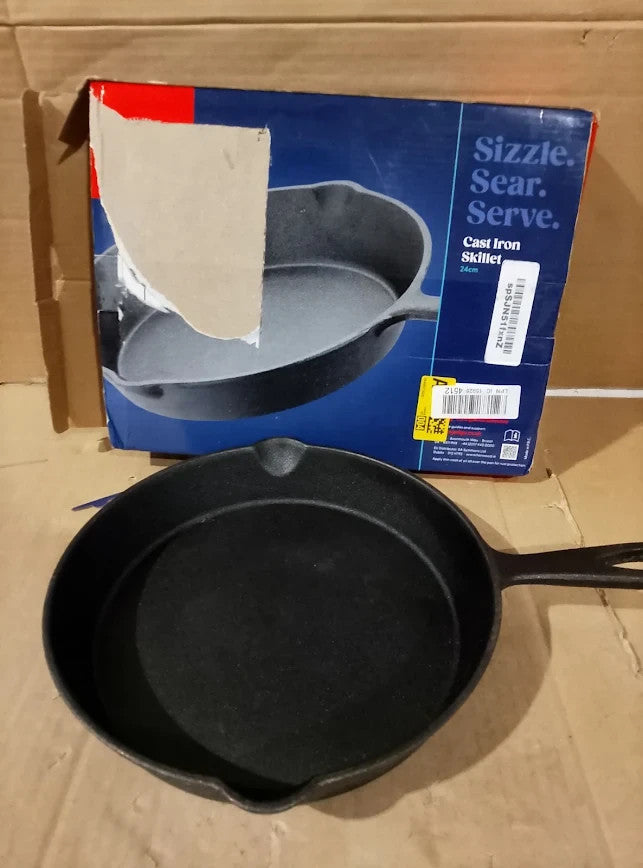 Judge Speciality Cookware Skillet Solid Cast Iron Frying Pan 24cm Induction