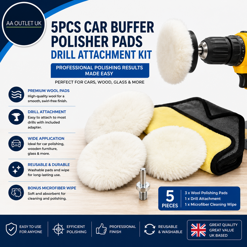 5 Pieces Car Buffer Polisher Pads Drill Attachment Polishing Buffing Mop Wheel