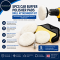 5 Pieces Car Buffer Polisher Pads Drill Attachment Polishing Buffing Mop Wheel