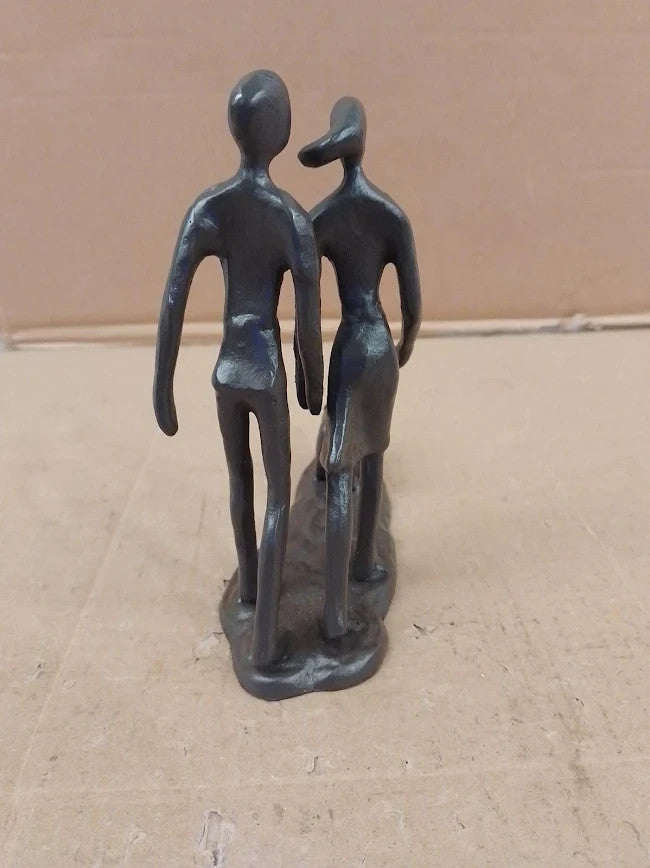 Konjouror Couple Dog Cast Iron Sculpture Romantic Love Art Decor Family New