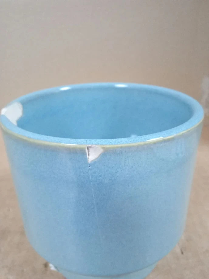 Ivyline Mia Planter Aqua 11cm Round Flower Pot Indoor Outdoor Modern Decoration