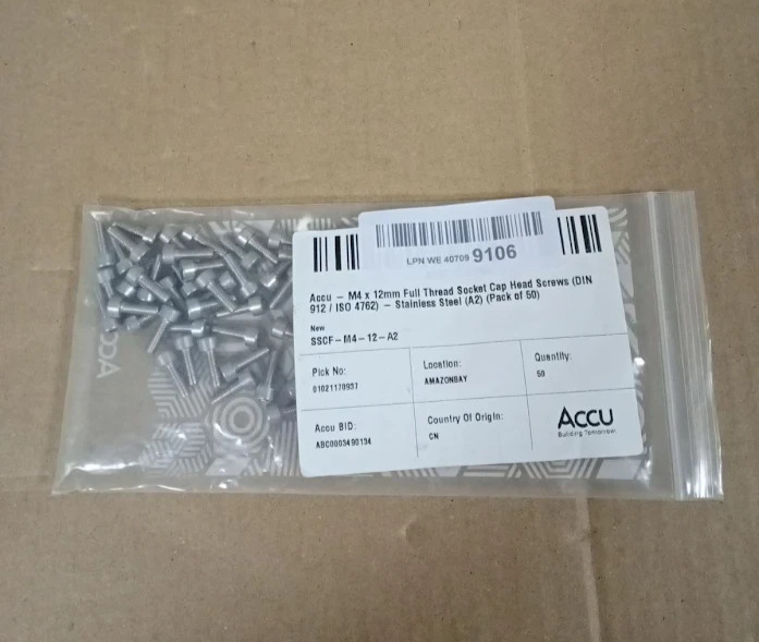 Accu M4x12mm Cap Head Screws A2 Stainless Steel Design DIN 912 50 Pieces New