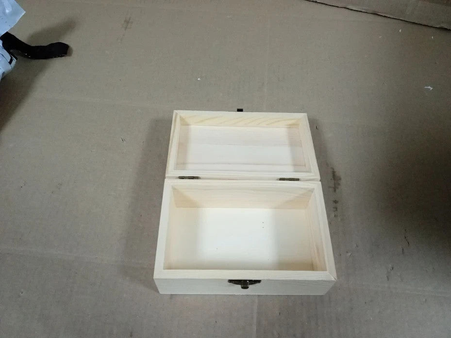 Healifty Wooden Storage Box Lid Decorative Jewellery Organiser Rectangle New