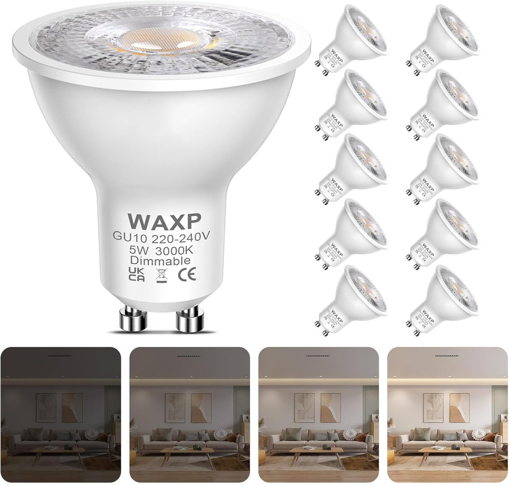 Dimmable GU10 LED Spot Light Bulbs Warm White 5W 3000K 365lm No Flickering New