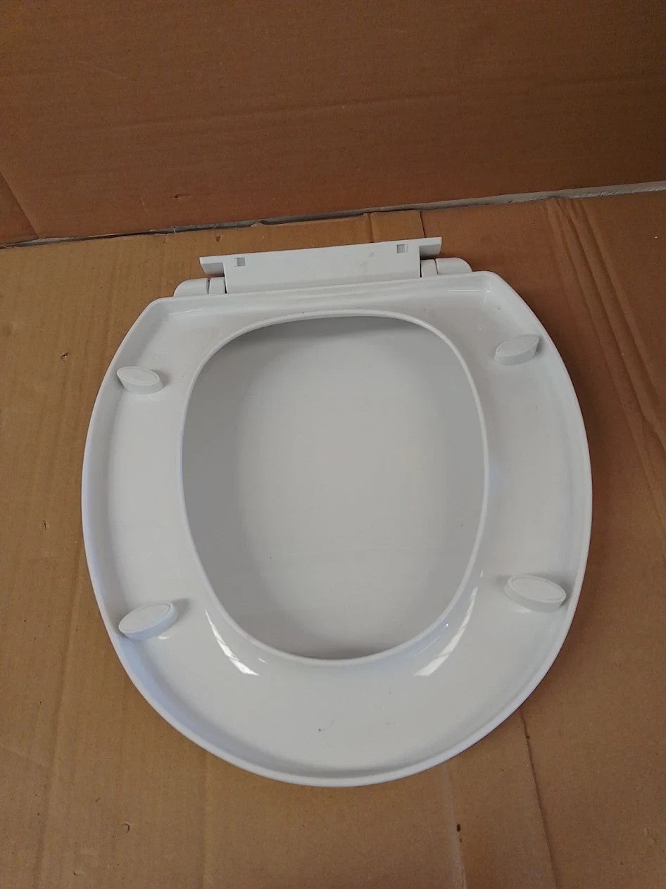 Home Anti Bac Toilet Seat White Adjustable Hinges 45.1x36x6.4cm Slow Close