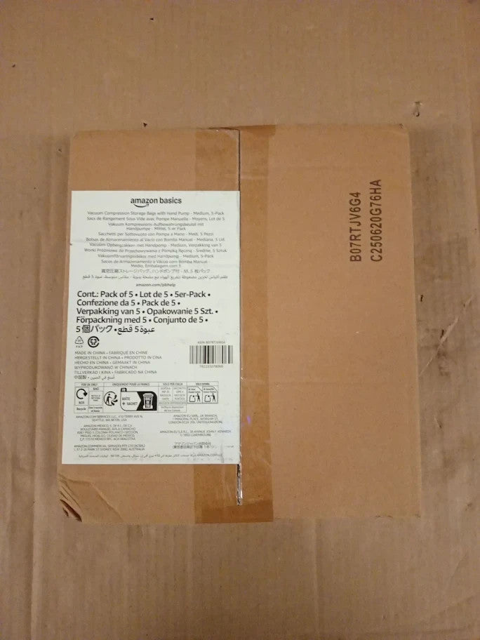 Amazon Basics Vacuum Compression Zipper Storage Bags Airtight Valve Pump New