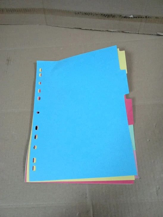 Q Connect 5 Part Subject Divider Multi Punched A4 KF26081 Cardboard New