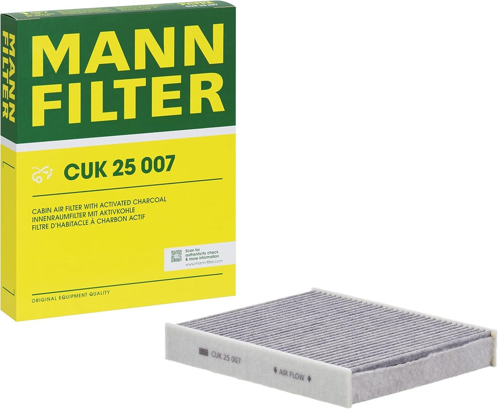 Mann Filter Cuk 25 007 Cabin Air Filter Pollen Activated 25x20.3x3.6cm New