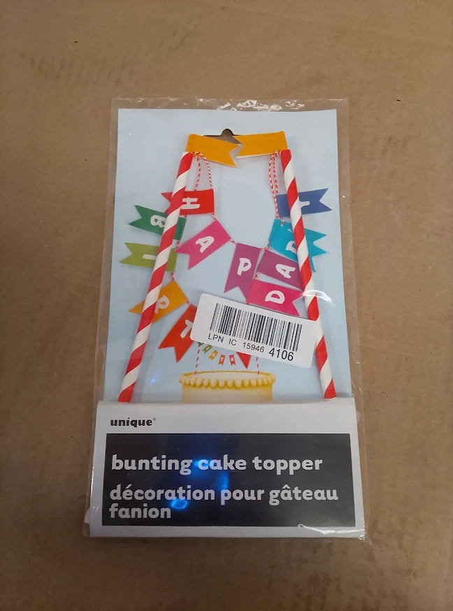 Unique Party Rainbow Birthday Cake Bunting Topper Decoration 49578 Design New