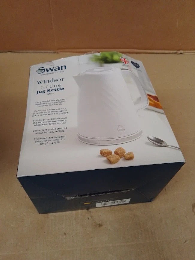 Swan SK14611WHT Windsor Rapid Boil Kettle Removable Limescale 3000W 1.7L White