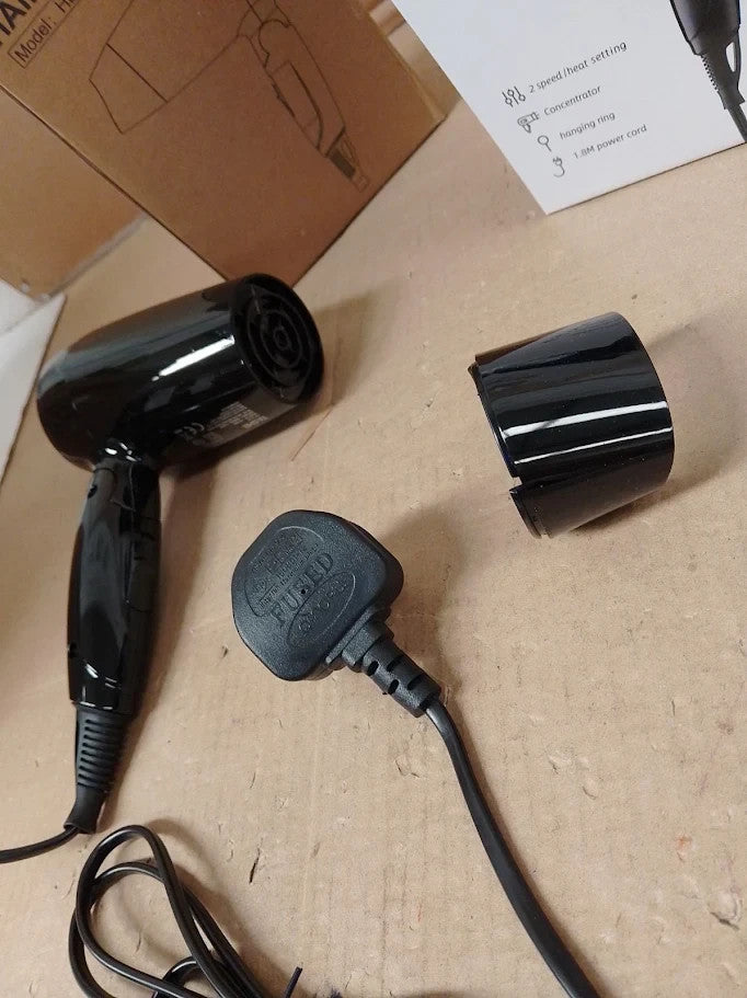 Yashe Mini Folding Hair Dryer Lightweight Travel Blow Dual Heat 1200W New